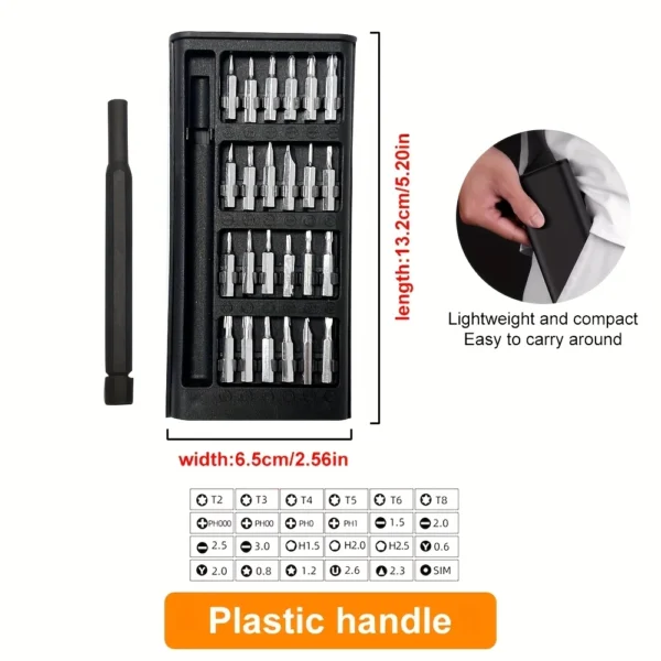 24 in 1 Precision Mini Magnetic Screwdriver Set, 24 in 1 Tool Kit, The Ultimate Electronic Repair Tool Kit for Phone, Tablet, Computer, Laptop, PC, Game Controller, Watch, Precision Screwdriver Set Magnetic - Image 4
