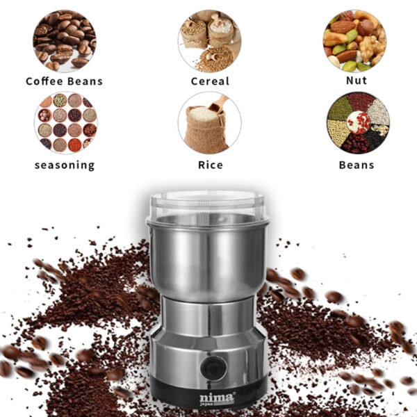 NIMA NM-8300 STAINLESS STEEL ELECTRIC COFFEE GRINDER | MULTI PURPOSE ELECTRIC GRINDER | AUTOMATIC SPICE BEAN GRINDER  - Image 3