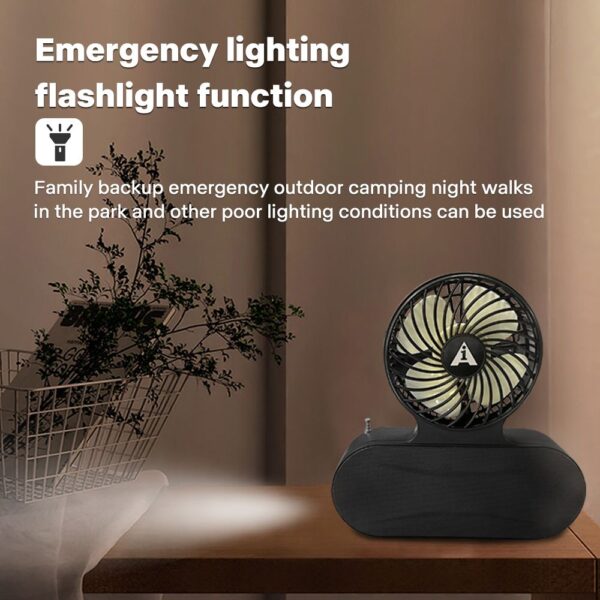 Solar fan Bluetooth speaker | Wireless outdoor portable With  blowing flashlight | Listening to music Support TF card U disk FM radio TWS interconnection - Image 3