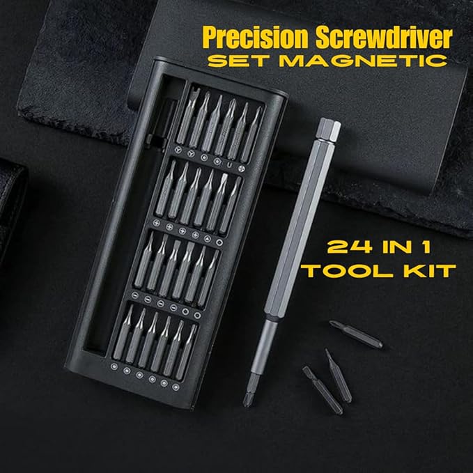 24 in 1 Precision Mini Magnetic Screwdriver Set, 24 in 1 Tool Kit, The Ultimate Electronic Repair Tool Kit for Phone, Tablet, Computer, Laptop, PC, Game Controller, Watch, Precision Screwdriver Set Magnetic