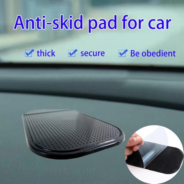 1 Pc Car Dashboard Sticky Pad | Anti-Slide Fixate Sticky Mat Pad for Car Dashboard | Anti-Slide Sticky Pad for Cell Phone, Keys, Glass, Mirrors (Black) - Image 4