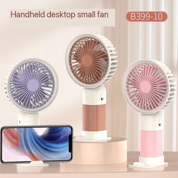 Rechargeable and portable Fan | Handheld, USB Charging with Mobile Phone Stand | Portable Mini Desk Fan | Rechargeable USB Battery Operated-Handheld table Fan (Random Color) 