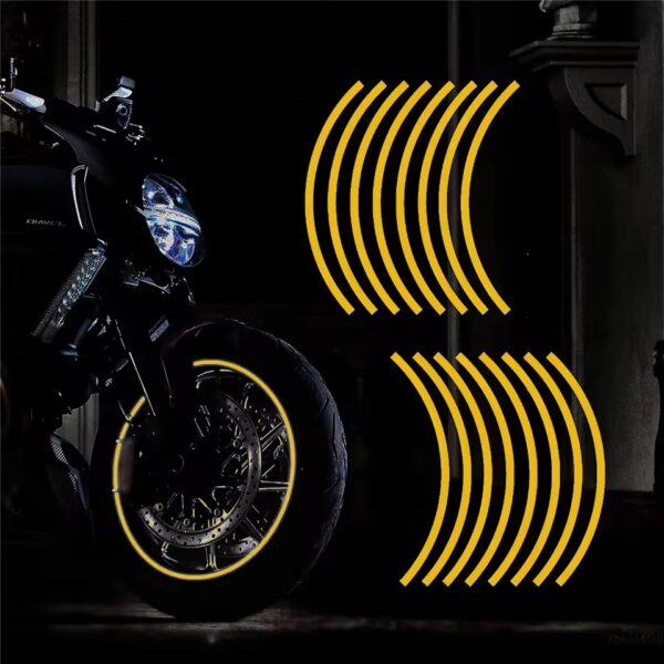 Universal Reflective Wheel Stickers Set | Rim Stripe Decal Tape – Reflective Rim Tape | Wheel Stripe Decal Trim For Motorcycle Wheels - Image 3