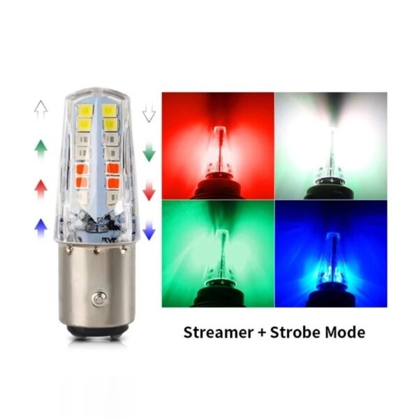 Pack of 2 – Headlight & Backlight Bulb | Yellow/White Beam + Red/Blue Flasher | Universal for All Bikes - Image 11