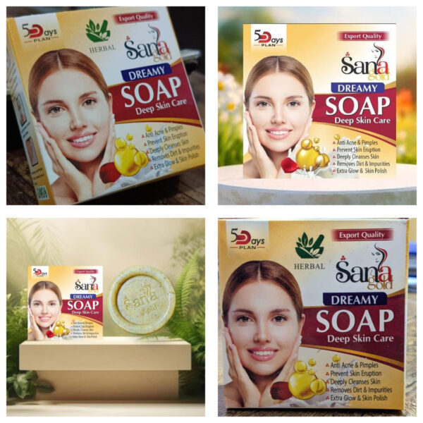 Pack of 07 - Sana Gold Magic Soap | Powerful Herbal Formula | Guaranteed Results | Best Quality Soap For Skin Care - Image 2