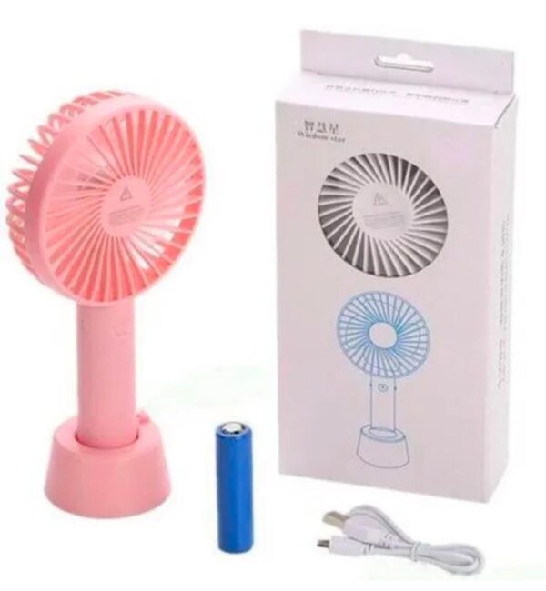 Portable USB Rechargeable Fan | Handheld 3 Speed Strong Wind Electric Small Mini Cooling Fan (random color) - Image 2