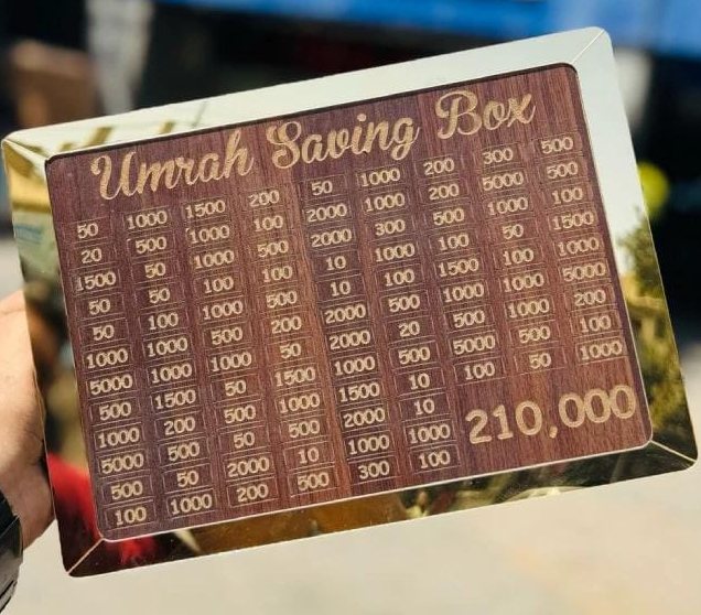 Umrah Saving Box – Box For Umrah Saving | Umrah Saving Box – Best Quality Umrah Saving Box – 210,000 Umrah Saving Box ( Random Design )
