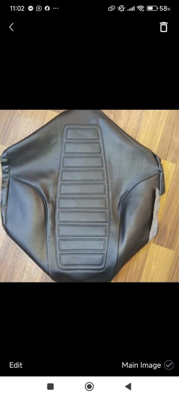 Motor Bike Comfortable Seat Cover Black For CG 125 Bike | Best Quality Seat Cover For CG-125 Motorcycle ( Random Design ) - Image 10