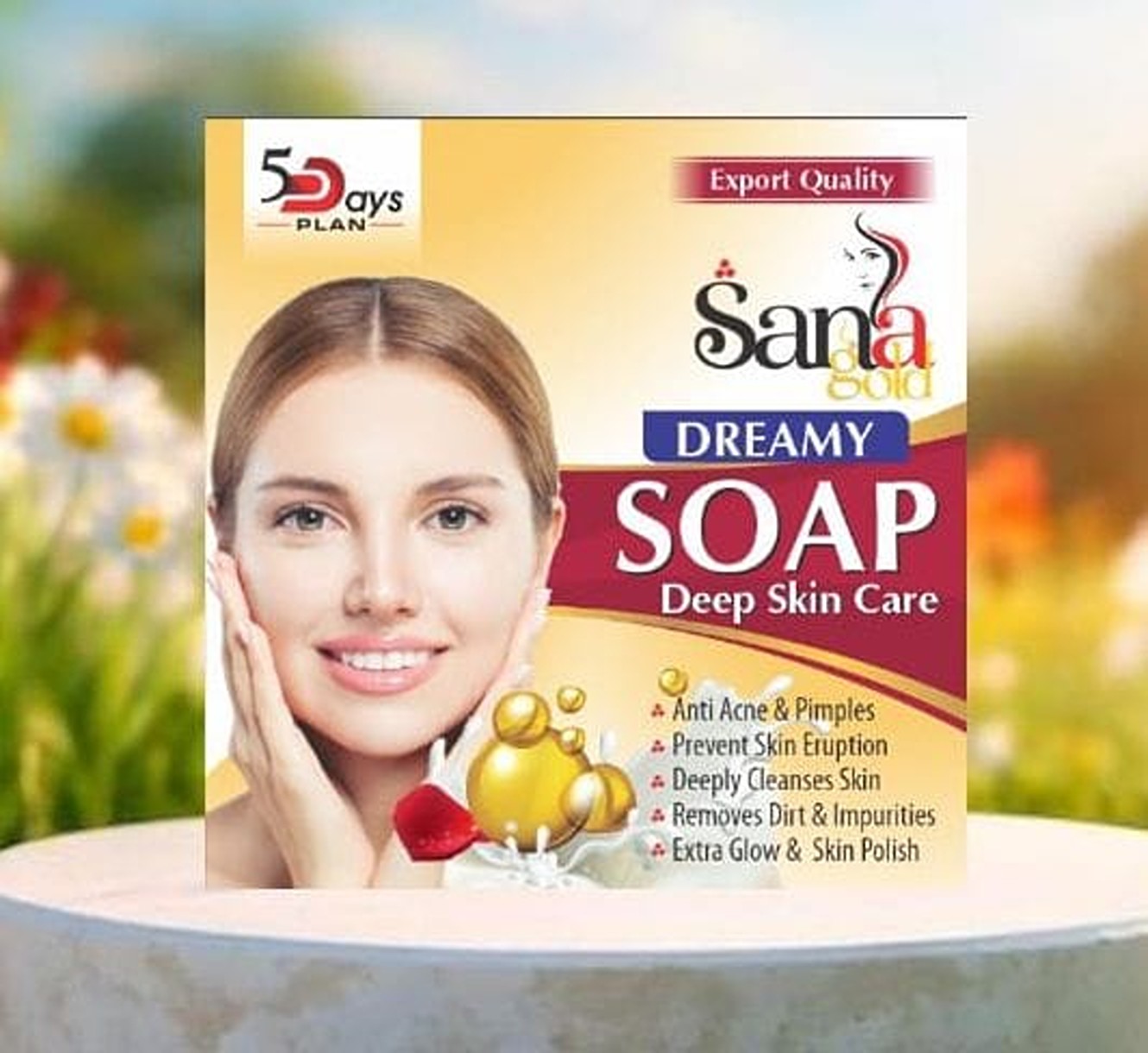 Pack of 07 – Sana Gold Magic Soap | Powerful Herbal Formula | Guaranteed Results | Best Quality Soap For Skin Care