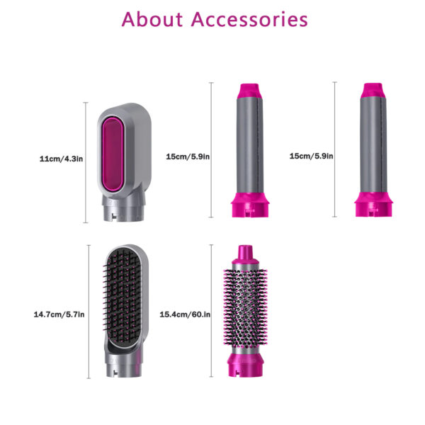 Hair Dryer Brush 5 in 1 Electric Blow Dryer Hair Comb Curling Wand Detachable Brush Kit Negative Ion Straightener Hair Curler ( random color) - Image 6