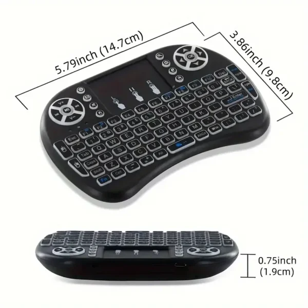 i8 2.4G Mini wireless keyboard with touchpad | 7-color Backlight ,plug and play | Super cool design | Perfect for Android TV Box, Smart TV, Projector, PS3 - Image 12