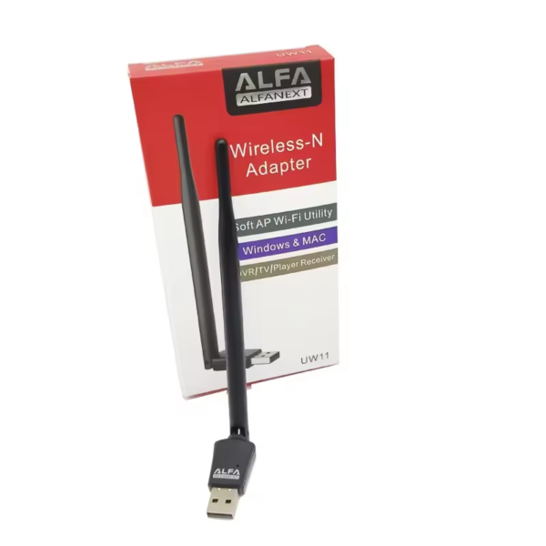 UW11 Alfa Net Wireless-N USB WiFi Adapter with Antenna | 2.4GHz 150/300Mbps High-Speed Network Dongle for PC, Laptop, Windows & Linux – IEEE 802.11b/g/n, Soft AP Utility - Image 13