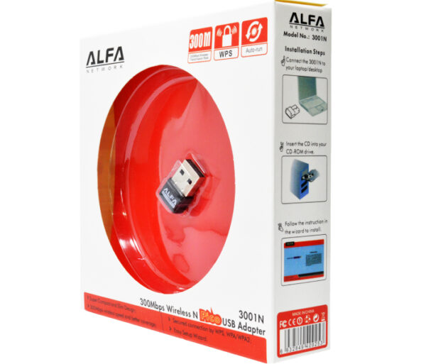 Alfa Mini USB WiFi Adapter | 300Mbps Wireless LAN Card for Computer & Laptop | Best Wireless Adapter - Image 3